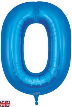 Oaktree 34inch Number 0 New Blue - Foil Balloons